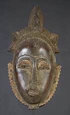 Masque Baoulé de Côte d'Ivoire de 39 cm