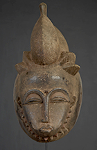 Masque Baoulé de Côte d'Ivoire de 46 cm