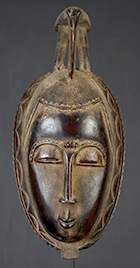 Masque Yaouré de Côte d'Ivoire de 45 cm